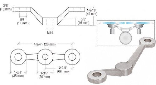 CRL Brushed Stainless Double Arm Post Mounted Fitting - GRP2BS