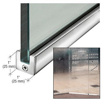 CRL Polished Stainless 1" Tall Slender Profile Door Rail Without Lock - 35-3/4" - SP25PS12S