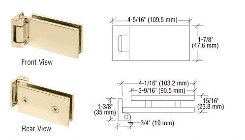 CRL Brass Free Swinging Offset Pivot Hinge - FA044BR