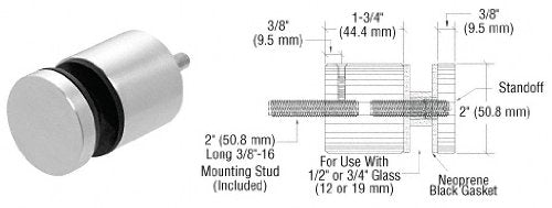 CRL Brushed Stainless Glass Rail Standoff Base and Cap - RS0B2134BS