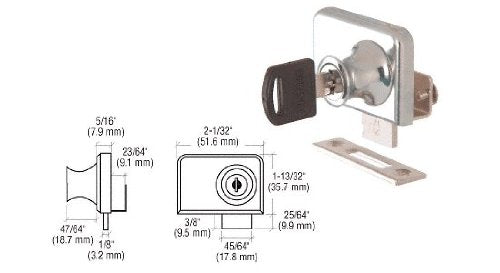 CRL Brushed Nickel Keyed Alike Clamp-On Lock for 1/4" Double Glass Door - Keyed Alike - LK47KA