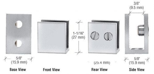 CRL Chrome Large Set Screw Glass Shelf Clamp For 1/4" to 5/16" Glass - EH34