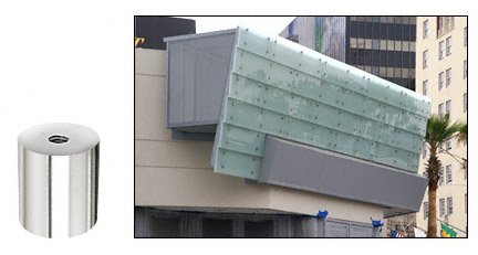 CRL Polished Stainless Standoff Base 1-1/2" Diameter by 1-1/2" Long - S0B112112PS