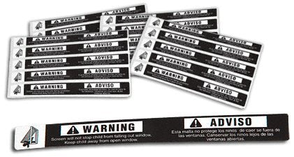 CRL Screen Frame Warning Labels [100 pack] - SFW1C