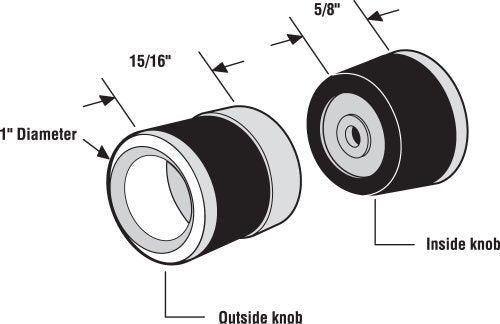 Prime-Line Products M 6099 Sliding Shower Door Pull Knobs, Diecast with Black Rubber Bumper, Chrome Finish