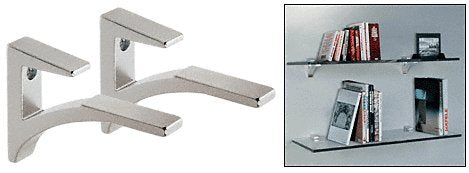 Chrome - Aluminum Glass Shelf Bracket for 5/8" to 3/4" Glass - Package - SC75CH