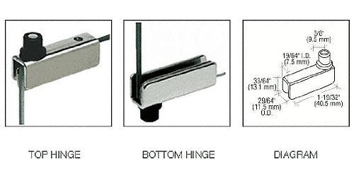 CRL Chrome Standard Mount Glass Door Hinges - Pair - GDH5CH