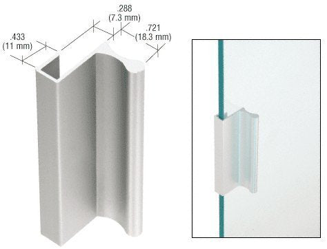 CRL Satin Anodized 6" Aluminum Pull With 7/16" Lip for Sliding Glass and Panel Door - D646A