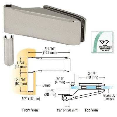 CRL Brushed Nickel Barcelona Free Swinging Interior Door Hinge - PTH350BN