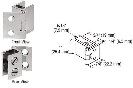 CRL Brushed Nickel 1" Wall Mount Set Screw Hinge - EH173