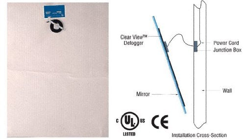 CRL 24" x 32" Clear View Rectangular Electric Mirror Defogger - R2432