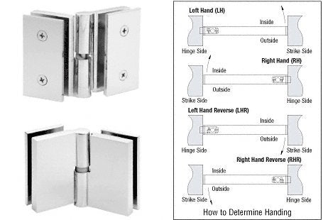 CRL Polished Stainless Acting Left Hand Glass-to-Glass Gate Hinge - GH180LPS