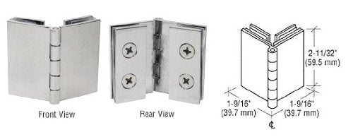 CRL Brushed Nickel Double Glass-to-Glass 90 Degree Return Hinge - EH253