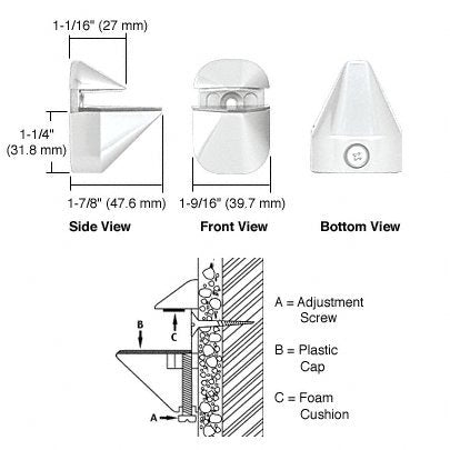 CRL White Adjustable Shelf Clamp - DL631W