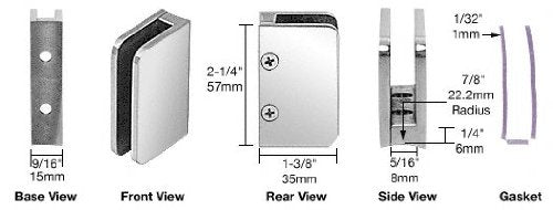 CRL Polished Stainless 1/4" Top Post Glass Clip - SA94PS