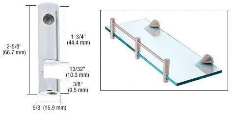 CRL Chrome Left Hand Rod Support - RDB1CH