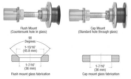 CRL Brushed Stainless Steel Swivel Combination Fastener for 1/2" (12 mm) - 1/2" (12 mm) - 1-1/16" (27 mm) Glass - HSF14BS