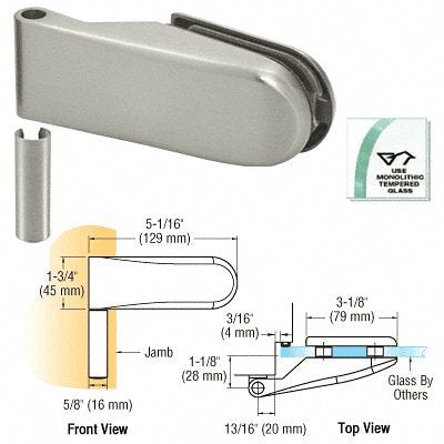 CRL Brushed Nickel Roma Free Swinging Interior Door Hinge - PTH351BN