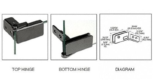 CRL Black Surface Mount Glass Door Hinge - GDH96BL
