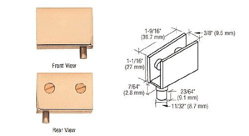 CRL Brass Finish Glass Door Pivot Hinges - EH226