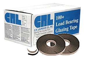 CRL Black 3/16" x 3/8" 100+ Load Bearing Butyl Architectural Glazing Tape [24 pack] - GT805