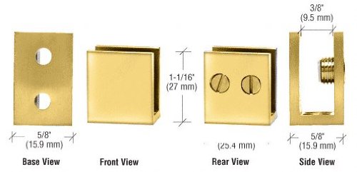 CRL Brass Large Set Screw Glass Shelf Clamp For 1/4" to 5/16" Glass - EH36