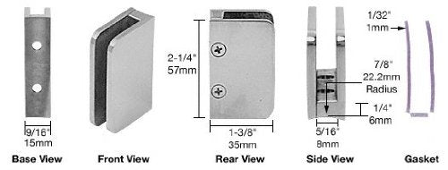 CRL Brushed Stainless 1/4" Top Post Glass Clip - SA94BS