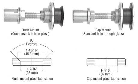 CRL Polished Stainless Steel Swivel Combination Fastener for 1/2" (12 mm) - 1-1/16" (27 mm) Glass - HSF14PS
