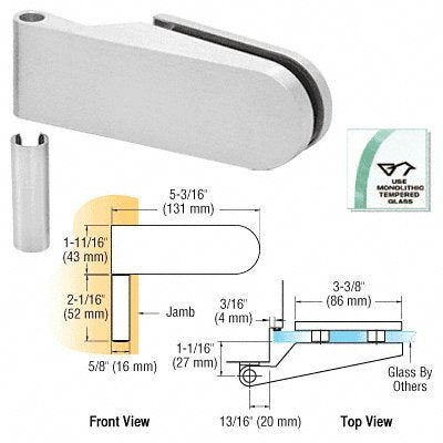 CRL Satin Anodized Valencia Free Swinging Interior Door Hinge - PTH352SA