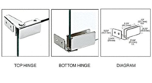 CRL Chrome Recess Mount Glass Door Hinges - GDH86CH