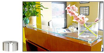 CRL Polished Stainless 1-1/4" Diameter by 1/2" Long Standoff Base - S0B11412PS