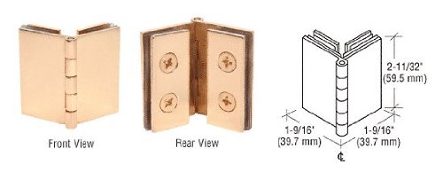 CRL Brass Finish Double Glass to Glass 90 Degree Return Hinge - EH252