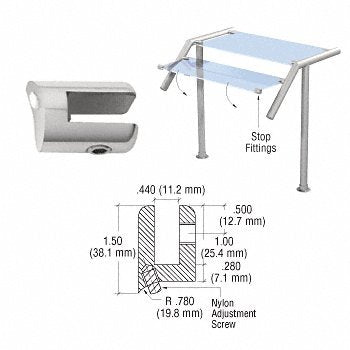 CRL Polished Stainless Glass Stop Fitting - SA62PS