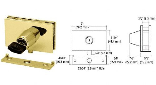 CRL Brass Square Plunger Lock With Strike - EH100
