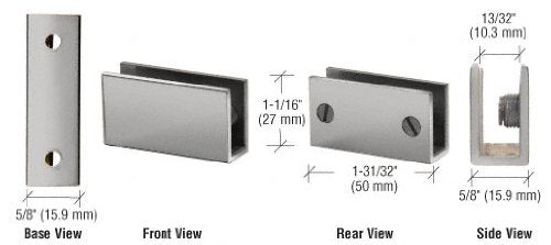 CRL Brushed Nickel Long Set Screw Glass Shelf Clamp for 1/4" to 5/16" Glass - EH39