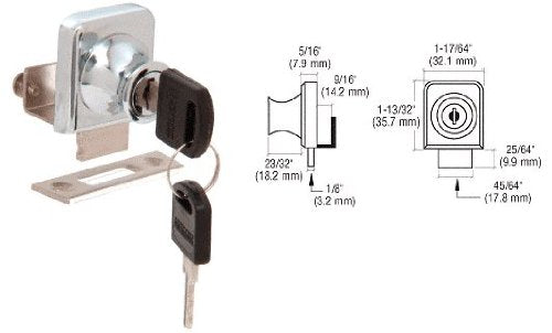CRL Chrome Plated Lock for 3/8" Single Glass Doors - LK342