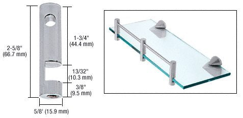 CRL Brushed Nickel Center Rod Support - RDB2BN