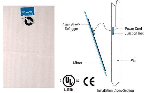 CRL 18" x 26" Clear View Rectangular Electric Mirror Defogger - R1826