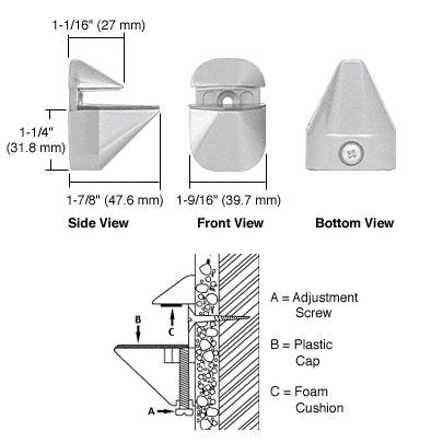 CRL Satin Chrome Adjustable Glass Shelf Bracket - Pair - DL631SC