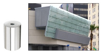 CRL Polished Stainless Standoff Base 1-1/2" Diameter by 2" Long - S0B1122PS