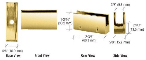 CRL Brass Face Plate Clamp for 1/4" to 5/16" Glass - EH11