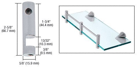 CRL Brushed Nickel Left Hand Rod Support - RDB1BN