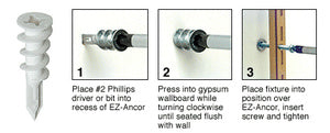 CRL Plastic Lite 5-6 Screw Size EZ-Ancor for Drywall [100 pack] - 5006902
