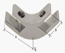 CRL Chrome 1-1/2" Long 2-Way 90 Degree Deluxe Glass Furniture Connector for 1/2" Glass - GFC2901CH