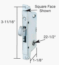 CRL 1/2" Wide Square End Face Plate Mortise Lock with 3-11/16" Screw Holes for Adams Rite® Doors and a 22-1/2 Degree Keyway - AR18470