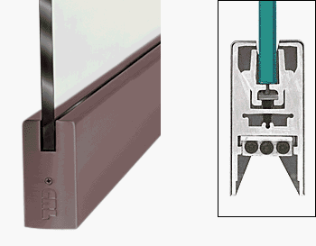 CRL Dark Bronze 4" Square Door Rail Without Lock for 3/8" Glass [35-3/4" Long] - DR4SDU38S