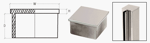 CRL Brushed Stainless 1-1/2" Square Flat End Cap - SA10BS