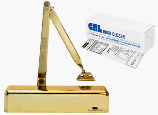 CRL Finish Delayed Action Adjustable Spring Power Size 1/2 to 4 Surface Mount Door Closer - [Bright Gold Finish] - PR72DABG