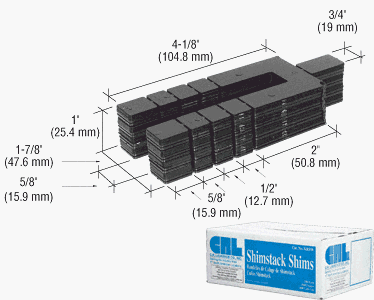 CRL 1/16" x 4-1/8" Shimstack Shims - 1000 Pack - KRS26