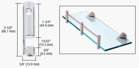 CRL Chrome Center Rod Support - RDB2CH